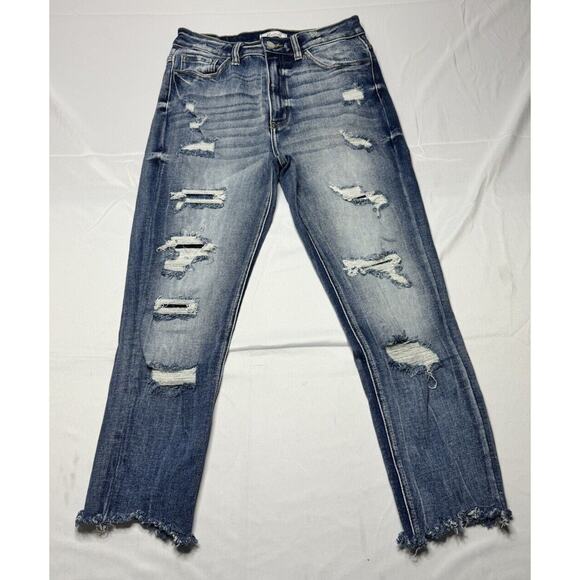 KanCan Denim - KanCan Women's Kurvy Ultra High Rise Ankle Skinny Distressed Jeans - Size 28x25